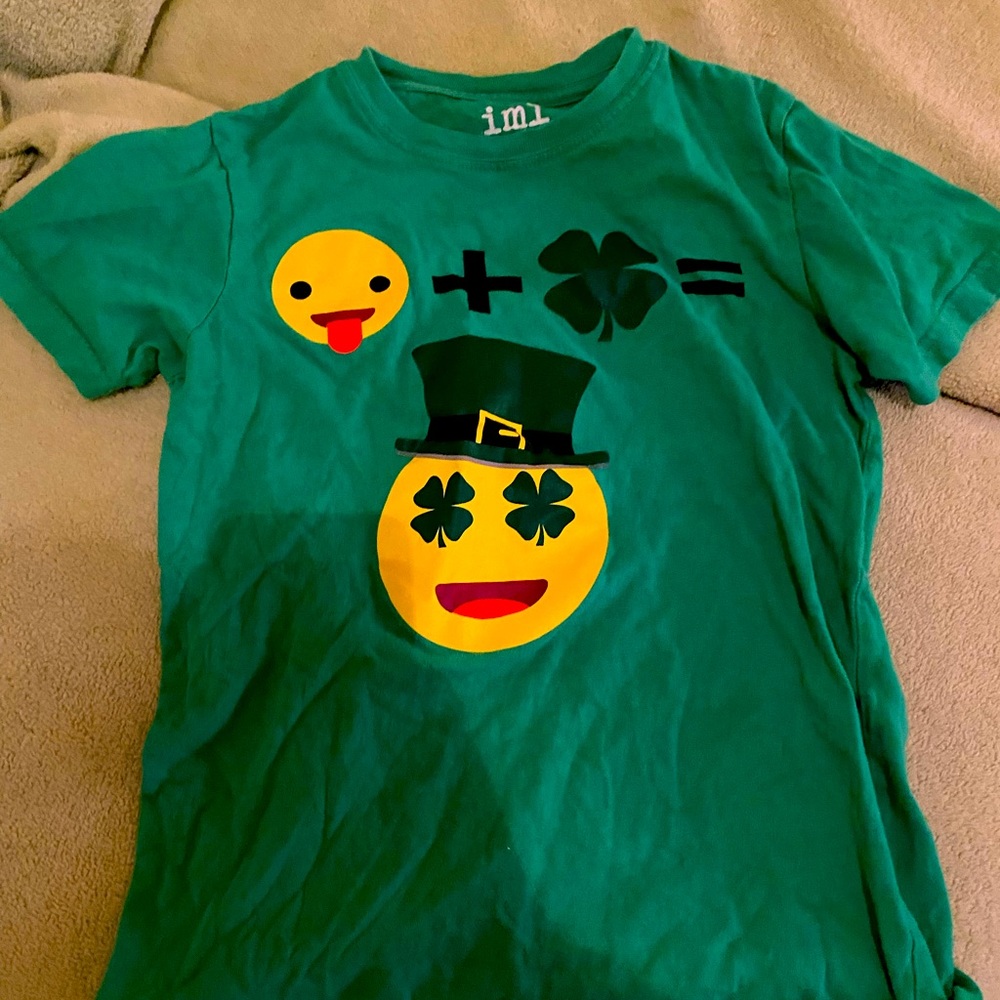Kids leprechaun emoji shirt